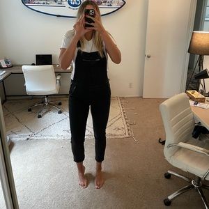 Free People Black Denim Overalls, Size 31